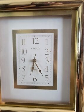 Canon Gold and White Rectangular Quartz Wall Clock